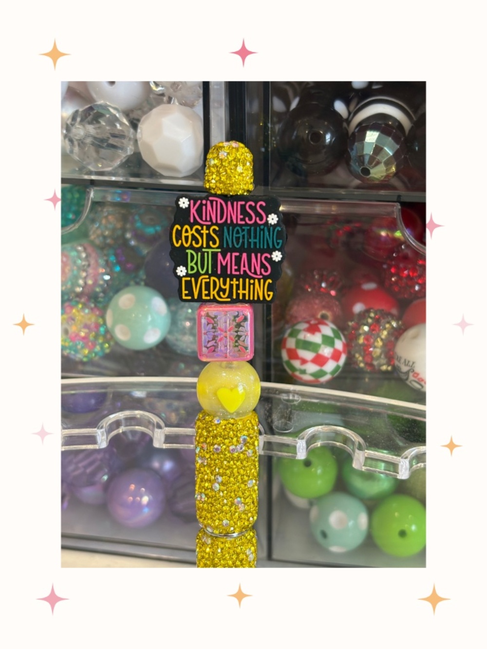 Handmade Kindness Rhinestone Beaded Pen